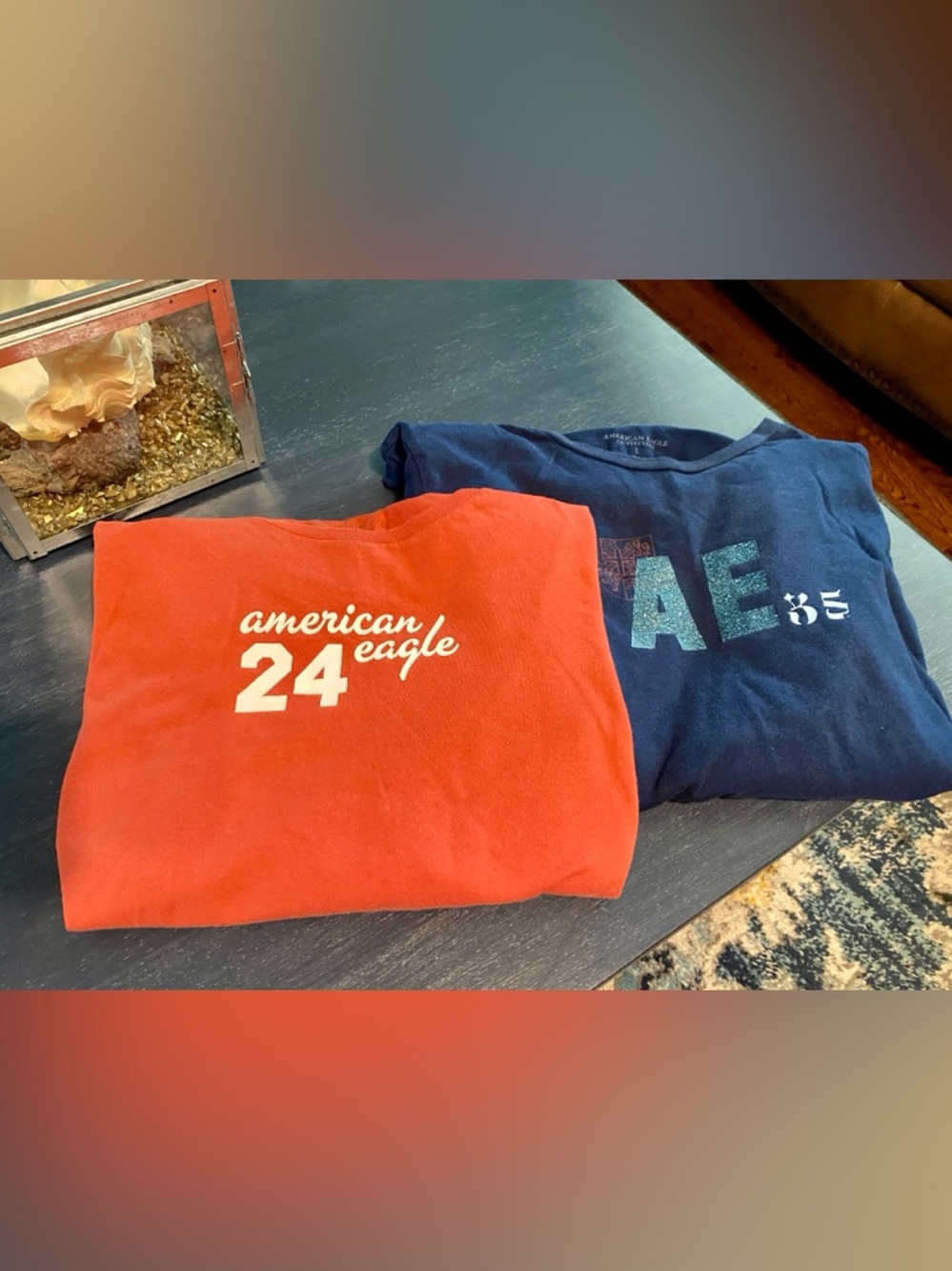 2 Vintage American Eagle Outfitters Graphic Long Sleeve Tee Bundle 100% Cotton